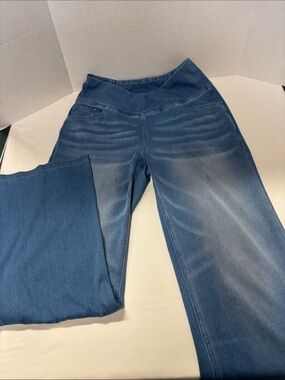 HALARA Medium Wash Wide Leg Flare Jeans